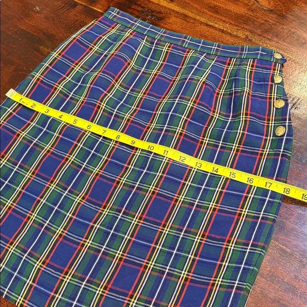 Ralph Lauren Blue and Green Plaid Pencil Skirt - Picture 13 of 14